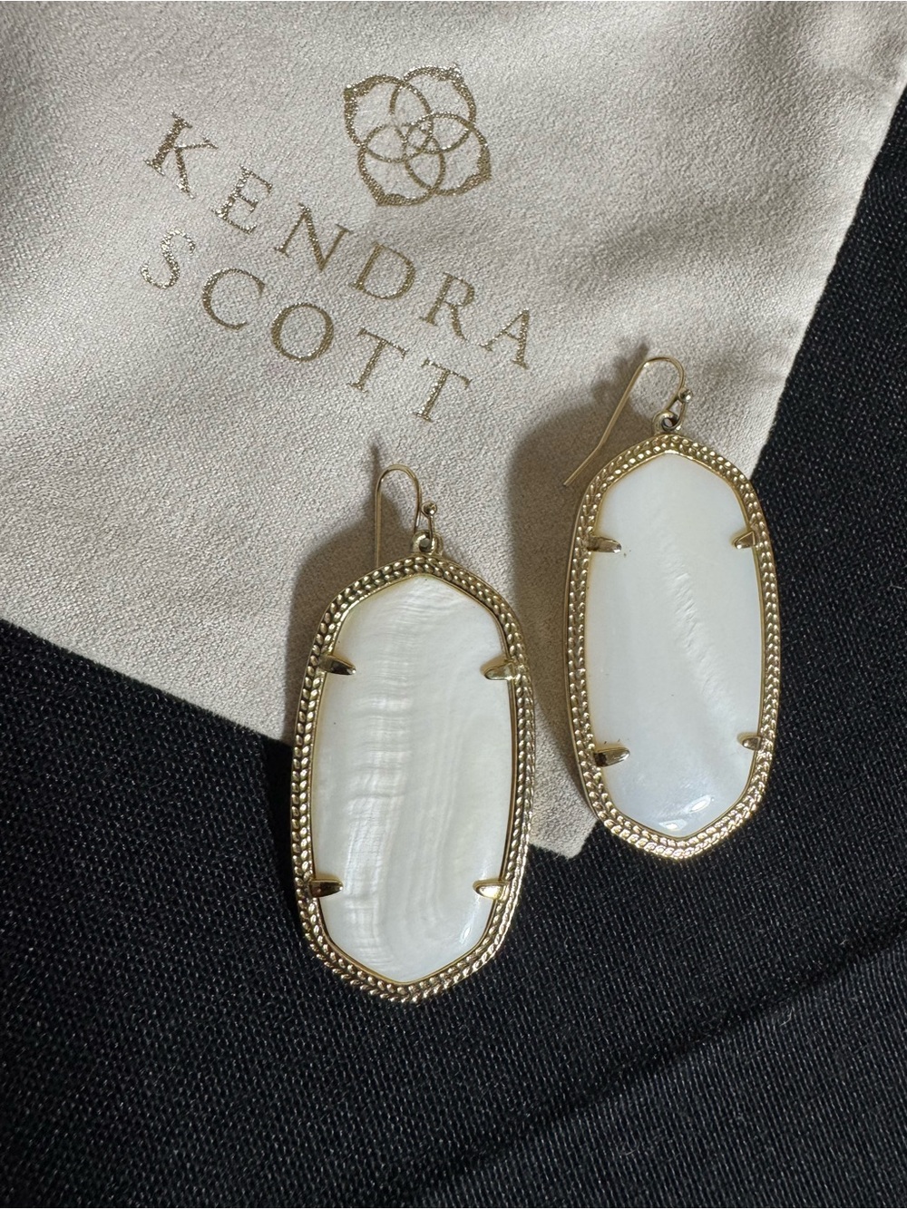 Kendra Scott White/Gold Drop Earrings